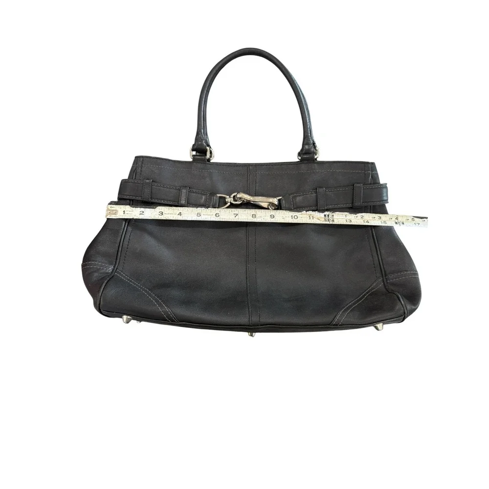 Vintage Y2K COACH Soho Hobo Hampton Buckle‎ Black Leather Shoulder Bag